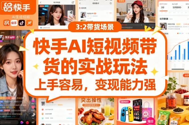 快手ai短视频带货的实战玩法，上手容易，变现能力强-创安网_汇聚全网热门项目资源
