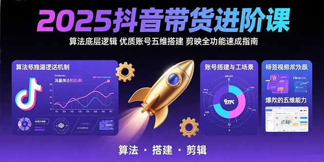 （15571期）2025抖音带货进阶课：算法底层逻辑,优质账号五维搭建,剪映全功能速成指南-创安网_汇聚全网热门项目资源