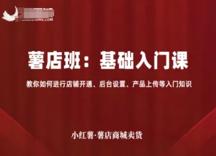 小红薯薯店商城卖货，基础入门课，教你如何进行店铺开通、后台设置、产品上传等入门知识-创安网_汇聚全网热门项目资源