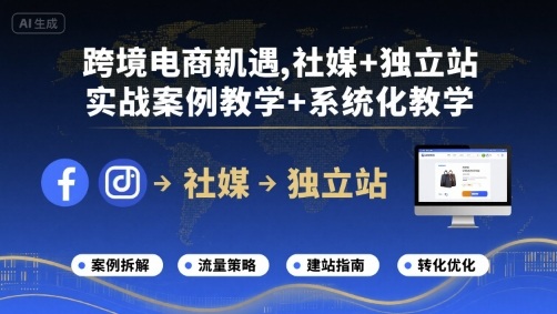 跨境电商新机遇，社媒+独立站，实战案例教学+系统化教学-创安网_汇聚全网热门项目资源