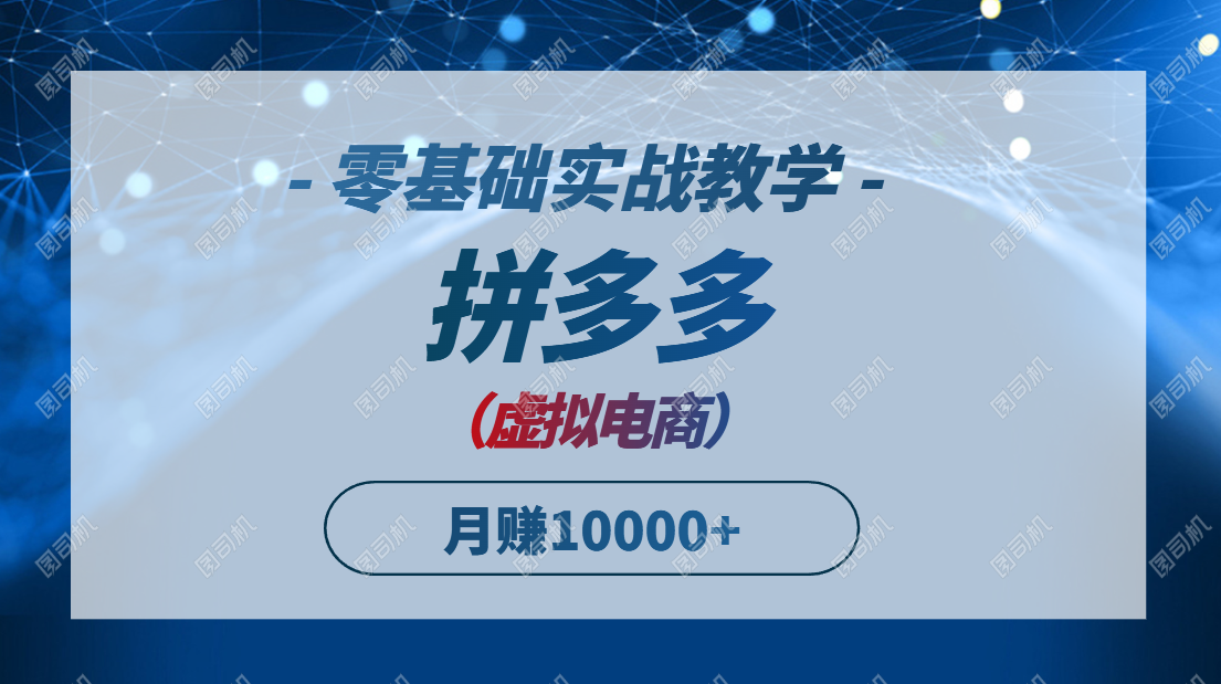 （14880期）拼多多虚拟电商，零基础实战教学，快速打爆商品，新手也能月入10000+-创安网_汇聚全网热门项目资源