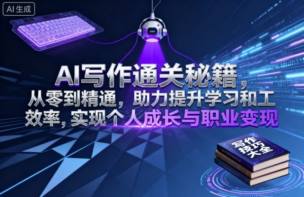 AI写作通关秘籍，从零到精通，助力提升学习和工作效率，实现个人成长与职业变现-创安网_汇聚全网热门项目资源