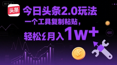 今日头条2.0玩法，一个工具复制粘贴，轻松月入1w+-创安网_汇聚全网热门项目资源