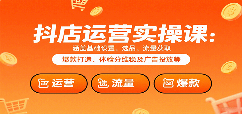 抖店运营实操课：涵盖基础设置、选品、流量获取、爆款打造、体验分维稳及广告投放等-创安网_汇聚全网热门项目资源