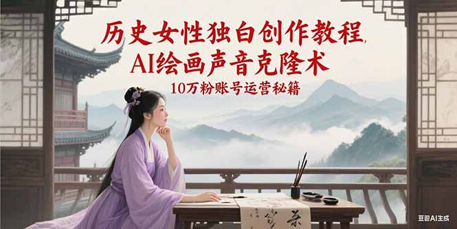 历史女性独白创作教程，AI绘画声音克隆术，10万粉账号运营秘籍-创安网_汇聚全网热门项目资源