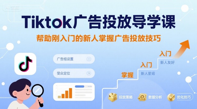 Tiktok广告投放导学课，帮助刚入门的新人掌握广告投放技巧-创安网_汇聚全网热门项目资源