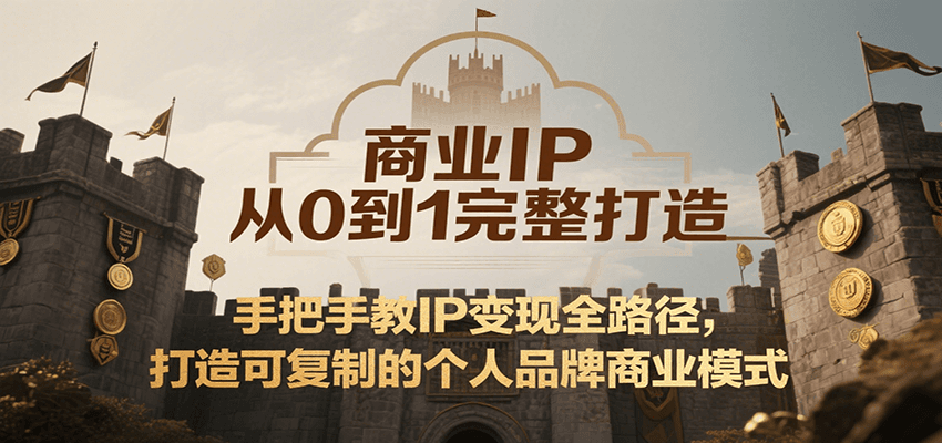 商业IP从0到1完整打造，手把手教IP变现全路径，打造可复制的个人品牌商业模式-创安网_汇聚全网热门项目资源