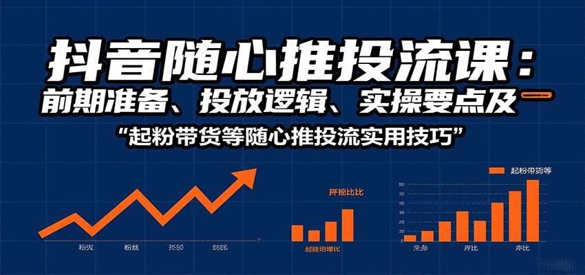 抖音随心推投流课：前期准备、投放逻辑、实操要点及起粉带货等随心推投流实用技巧-创安网_汇聚全网热门项目资源