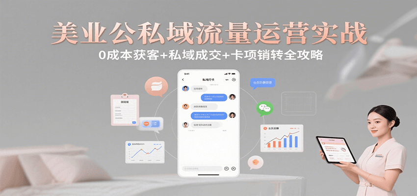 美业公私域流量运营实战：0成本获客+私域成交+卡项销转全攻略-创安网_汇聚全网热门项目资源