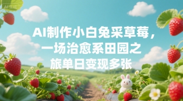 AI制作小白兔采草莓，一场治愈系田园之旅单日变现多张-创安网_汇聚全网热门项目资源