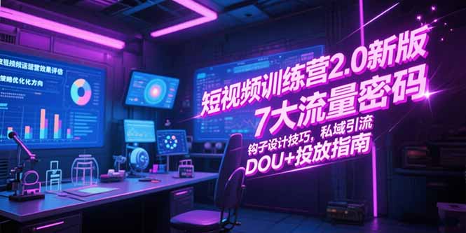 （15255期）短视频训练营2.0新版，7大流量密码/钩子设计技巧/私域引流/DOU+投放指南-创安网_汇聚全网热门项目资源