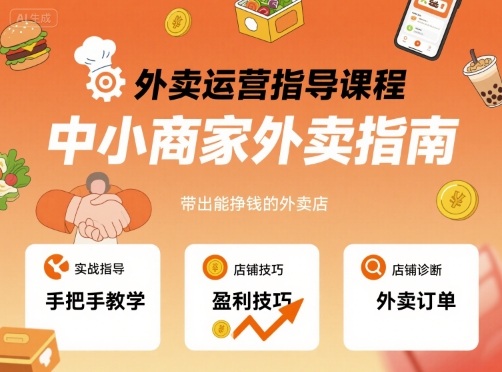 外卖运营指导课程，中小商家外卖指南，手把手带出能挣钱的外卖店-创安网_汇聚全网热门项目资源