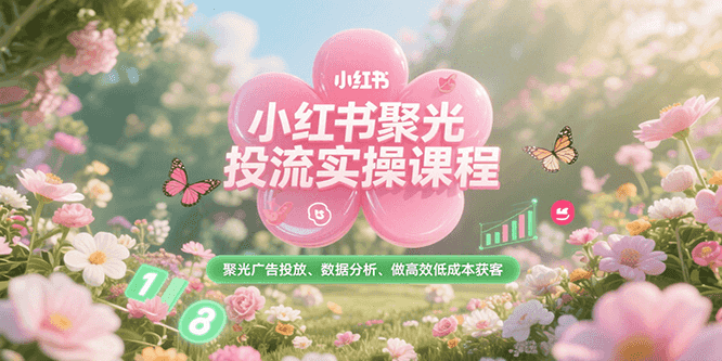 小红书聚光投流实操课程，聚光广告投放、数据分析、做高效低成本获客-创安网_汇聚全网热门项目资源
