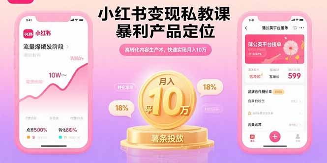 （15859期）小红书变现私教课，暴利产品定位，高转化内容生产术，快速实现月入10万-创安网_汇聚全网热门项目资源