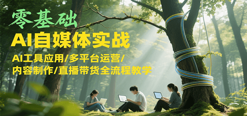 零基础AI自媒体实战，AI工具应用/多平台运营/内容制作/直播带货全流程教学-创安网_汇聚全网热门项目资源