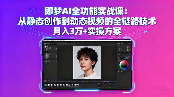 （16053期）即梦AI全功能实战课：从静态创作到动态视频的全链路技术 月入3万+实操方案-创安网_汇聚全网热门项目资源