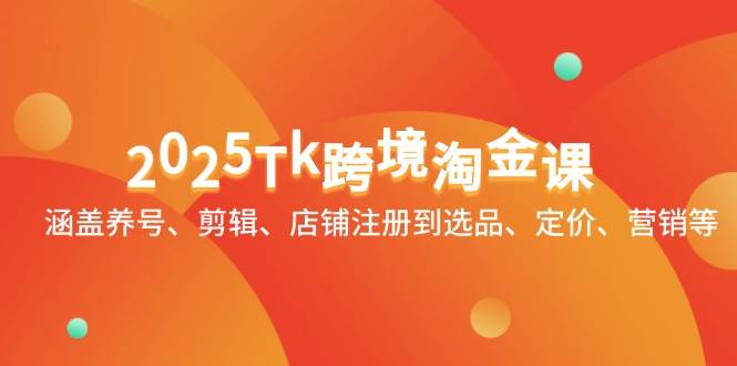 2025Tk跨境淘金课：涵盖养号、剪辑、店铺注册到选品、定价、营销等-创安网_汇聚全网热门项目资源