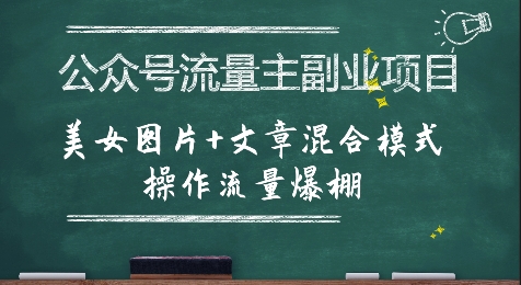 公众号流量主副业项目，美女图片+文章混合模式操作流量爆棚-创安网_汇聚全网热门项目资源