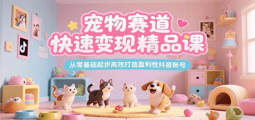 宠物赛道快速变现精品课，从零基础起步高效打造盈利性抖音账号-创安网_汇聚全网热门项目资源
