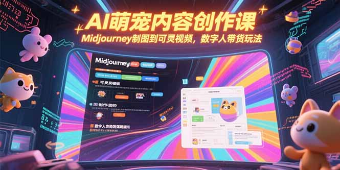 （15311期）AI萌宠内容创作课，Midjourney制图到可灵视频，数字人带货玩法-创安网_汇聚全网热门项目资源