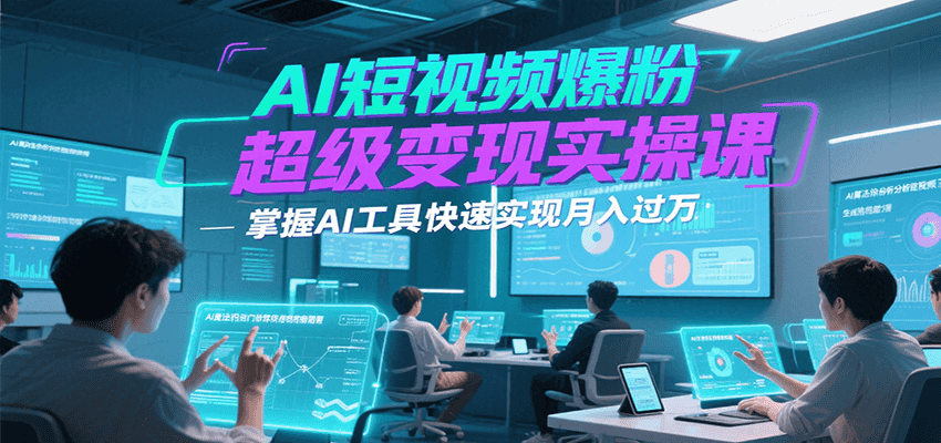 AI短视频爆粉超级变现实操课，掌握AI工具快速实现月入过万-创安网_汇聚全网热门项目资源