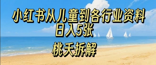 小红书从儿童到各行业学习资料，日入5张-创安网_汇聚全网热门项目资源