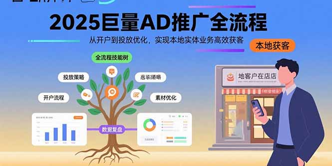 （15608期）2025巨量AD推广全流程，从开户到投放优化，实现本地实体业务高效获客-创安网_汇聚全网热门项目资源