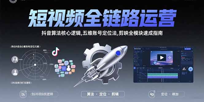 （15580期）短视频全链路运营：抖音算法核心逻辑,五维账号定位法,剪映全模块速成指南-创安网_汇聚全网热门项目资源