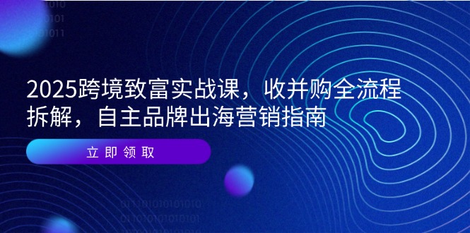 （14975期）2025跨境致富实战课，收并购全流程拆解，自主品牌出海营销指南-创安网_汇聚全网热门项目资源
