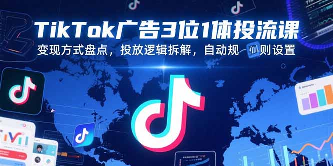 （15460期）TikTok广告3位1体投流课，变现方式盘点，投放逻辑拆解，自动规则设置-创安网_汇聚全网热门项目资源