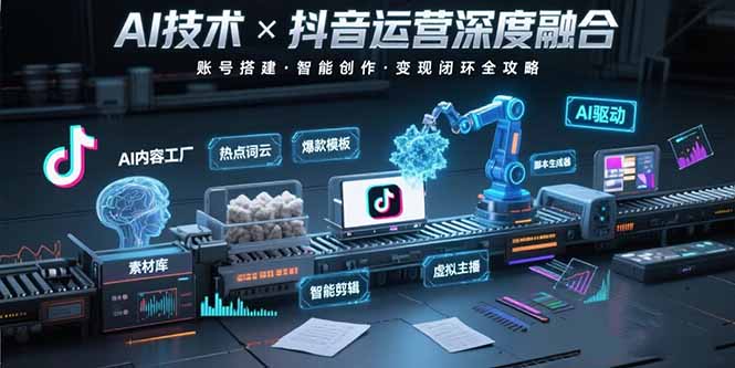 （15630期）AI技术与抖音运营的深度融合应用：涵盖账号搭建、内容创作、收益变现等-创安网_汇聚全网热门项目资源