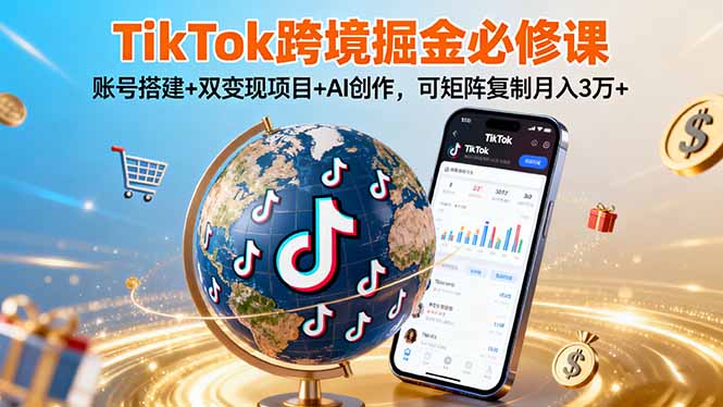 （16003期）TikTo跨境掘金必修课，账号搭建+双变现项目+AI创作，可矩阵复制月入3万+-创安网_汇聚全网热门项目资源