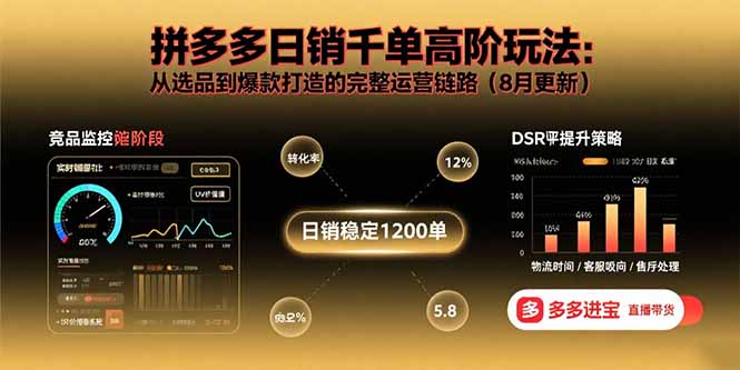 （15850期）拼多多日销千单高阶玩法：从选品到爆款打造的完整运营链路（8月更新）-创安网_汇聚全网热门项目资源