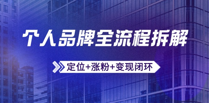 （14799期）个人品牌全流程拆解：定位+涨粉+变现闭环，微信生态运营与资源整合-创安网_汇聚全网热门项目资源