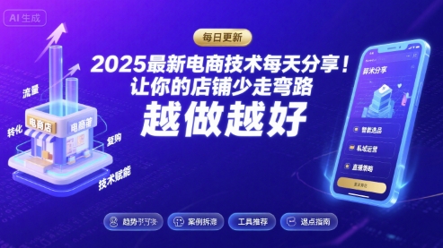 2025最新电商技术每天分享，让你的店铺少走弯路，越做越好(更新8月)-创安网_汇聚全网热门项目资源