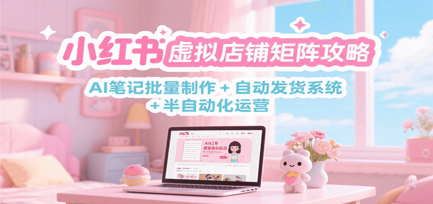 小红书虚拟店铺矩阵攻略：AI笔记批量制作 + 自动发货系统 + 半自动化运营-创安网_汇聚全网热门项目资源