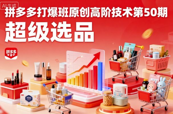 拼多多打爆班原创高阶技术第50期，超级选品-创安网_汇聚全网热门项目资源