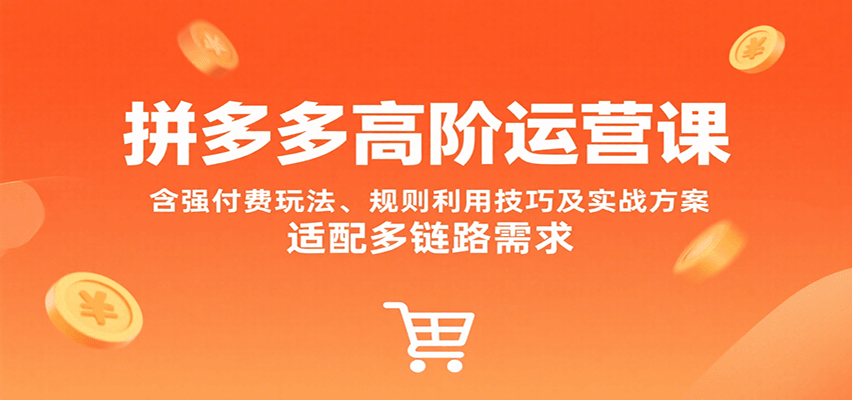 拼多多高阶运营课，含强付费玩法、规则利用技巧及实战方案，适配多链路需求-创安网_汇聚全网热门项目资源