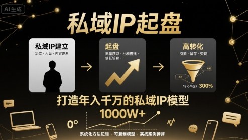 私域IP起盘，私域ip建立、起盘、高转化，打造年入千万的私域ip模型-创安网_汇聚全网热门项目资源