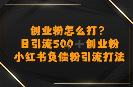 创业粉怎么打？小红书负债粉引流打粉，日引流500+精准创业粉-创安网_汇聚全网热门项目资源