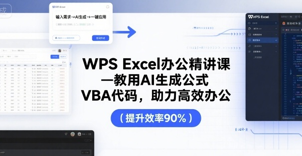 WPS Excel办公精讲课，教用 AI 生成公式，VBA 代码，助力高效办公-创安网_汇聚全网热门项目资源