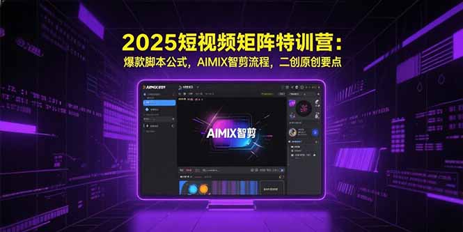 （15475期）2025短视频矩阵特训营：爆款脚本公式，AIMIX智剪流程，二创原创要点-创安网_汇聚全网热门项目资源