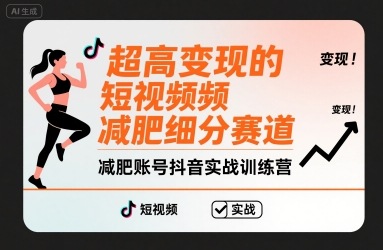超高变现的短视频减肥细分赛道，减肥账号抖音实战训练营-创安网_汇聚全网热门项目资源
