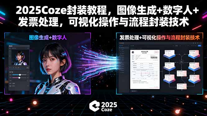 （15980期）2025Coze封装教程，图像生成+数字人+发票处理，可视化操作与流程封装技术-创安网_汇聚全网热门项目资源