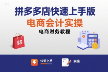 拼多多店快速上手版电商会计实操-电商财务教程-创安网_汇聚全网热门项目资源