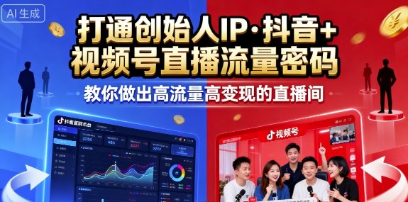 25年直播9-10两期线下课，打通创始人IP，抖音+视频号直播流量密码，教你做出高流量高变现的直播间-创安网_汇聚全网热门项目资源