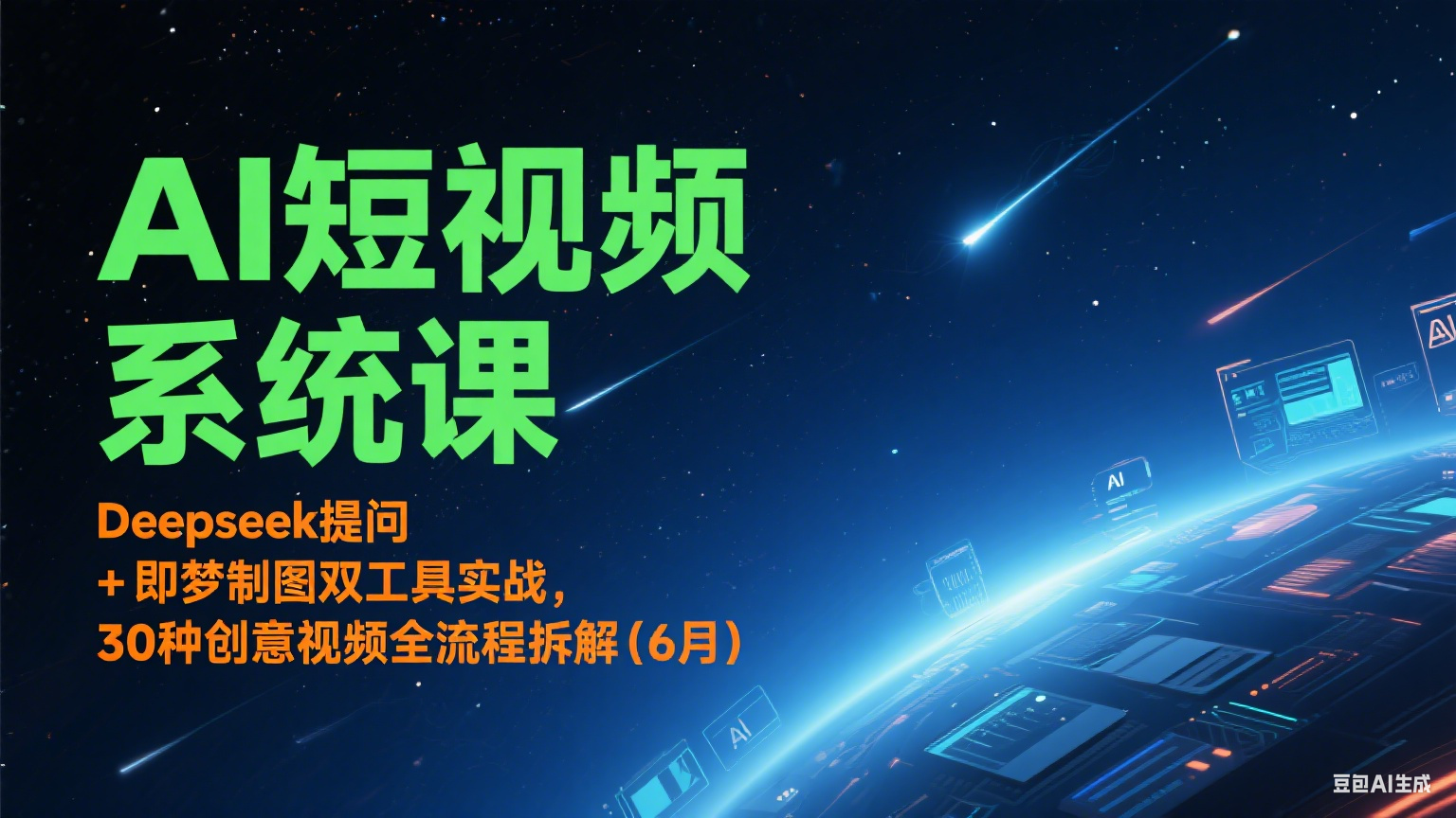 AI短视频系统课：Deepseek提问 + 即梦制图双工具实战，30种创意视频全流程拆解(6月)-创安网_汇聚全网热门项目资源