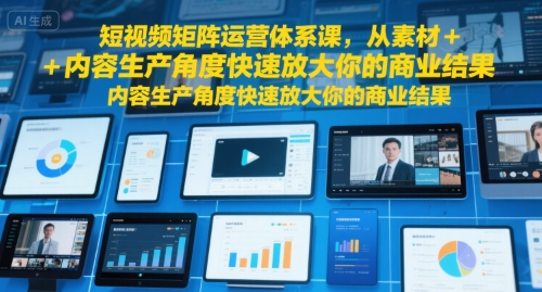 短视频矩阵运营体系课，从素材+内容生产角度快速放大你的商业结果-创安网_汇聚全网热门项目资源