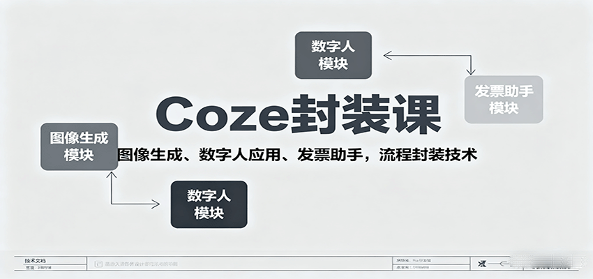 Coze封装课，图像生成、数字人应用、发票助手，流程封装技术-创安网_汇聚全网热门项目资源