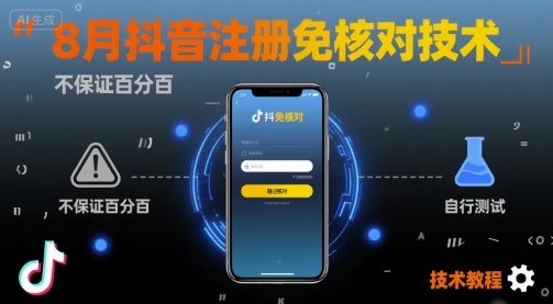 8月抖音注册免核对技术，不保证百分百，自测-创安网_汇聚全网热门项目资源